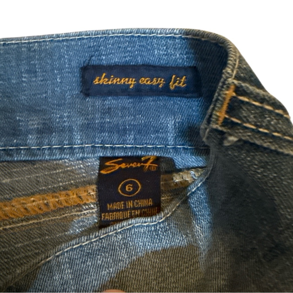 Seven7 Skinny Easy Fit Jeans Size 6 Medium Wash Stretch Denim - Picture 4 of 10